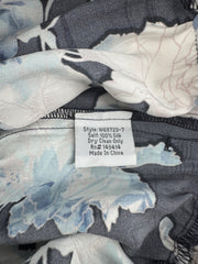 Johnny Was Blue Silk Floral Pants