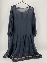 4 Love And Liberty Navy Sheer Dress w/ Slip Size XS