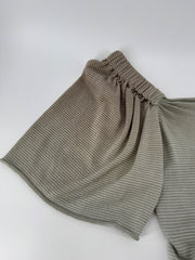 Prada Sage Striped Open Shoulder Blouse Size 40