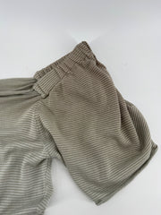 Prada Sage Striped Open Shoulder Blouse Size 40