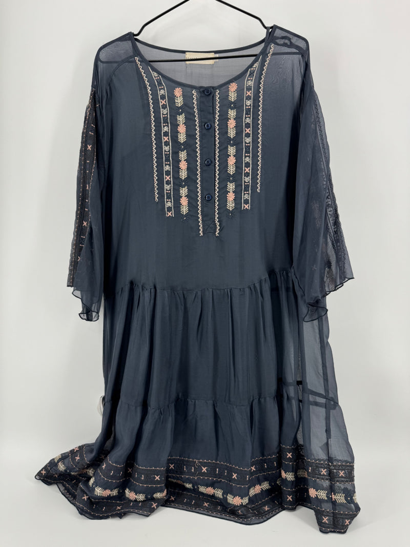 4 Love And Liberty Navy Sheer Dress w/ Slip Size XS
