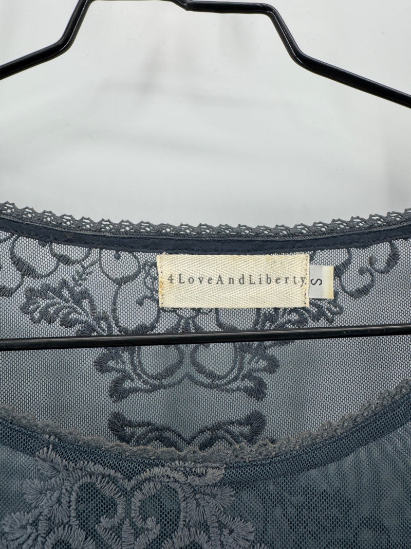 4 Love And Liberty Navy Lace Embroidered Dress+Slip