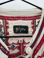 Biya Johnny Was Cream LS Embroidered Tunic