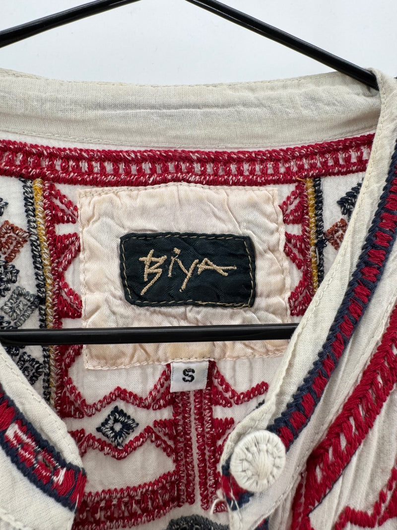 Biya Johnny Was Cream LS Embroidered Tunic