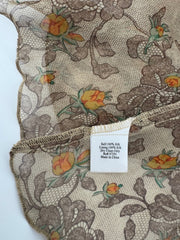 4 Love And Liberty Brown Half Sleeve Sheer Dress Size Small