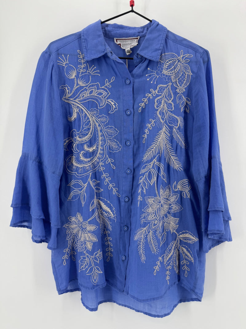Johnny Was Blue Embroidered LSBU