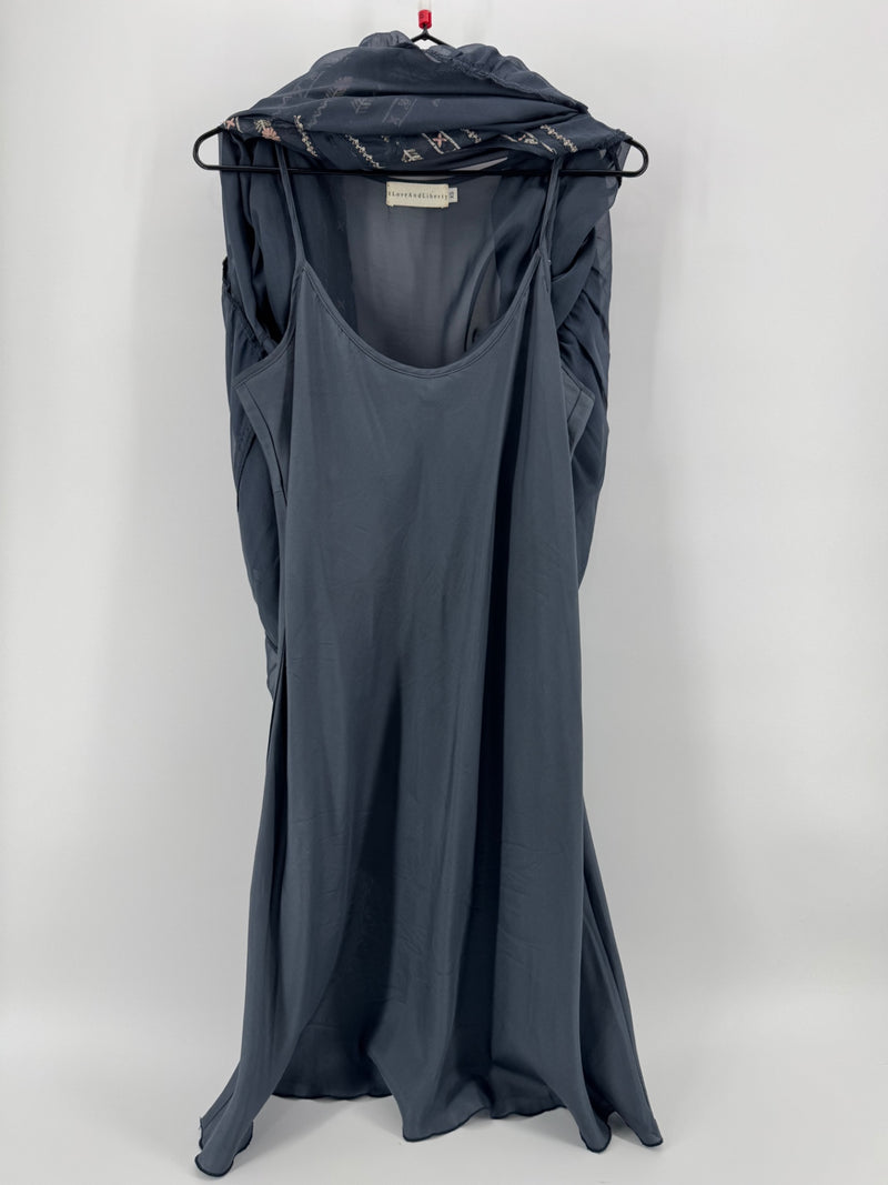 4 Love And Liberty Navy Sheer Dress w/ Slip Size XS