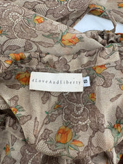 4 Love And Liberty Brown Half Sleeve Sheer Dress Size Small