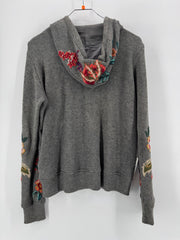 Johnny Was Metallic Thermal Gray Hoodie