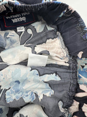 Johnny Was Blue Silk Floral Pants