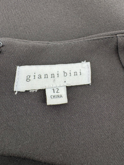 Gianni Bini Rhinestone Fringe Black Skirt Size 12
