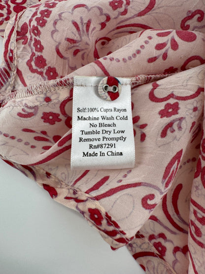 Johnny Was Red/Pink Long Sleeve Button Up Size Large