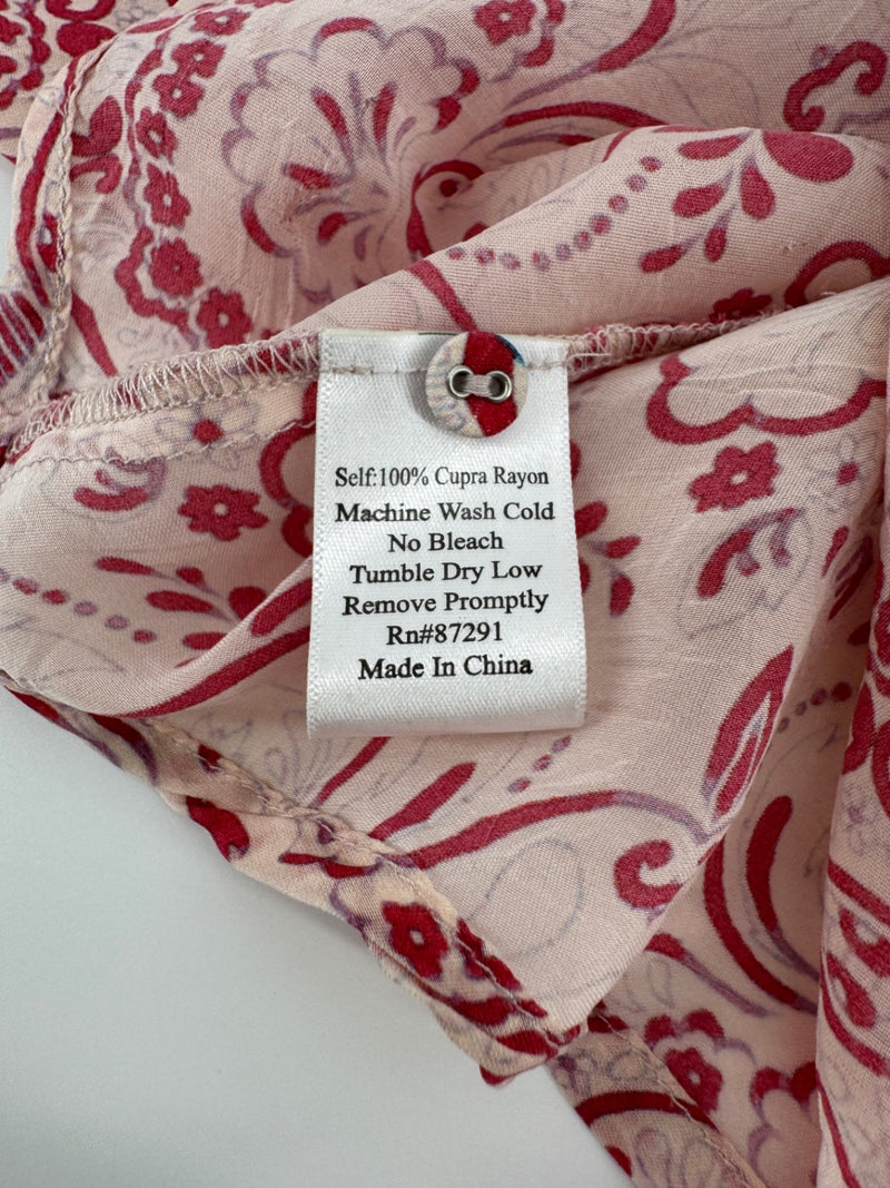 Johnny Was Red/Pink Long Sleeve Button Up Size Large