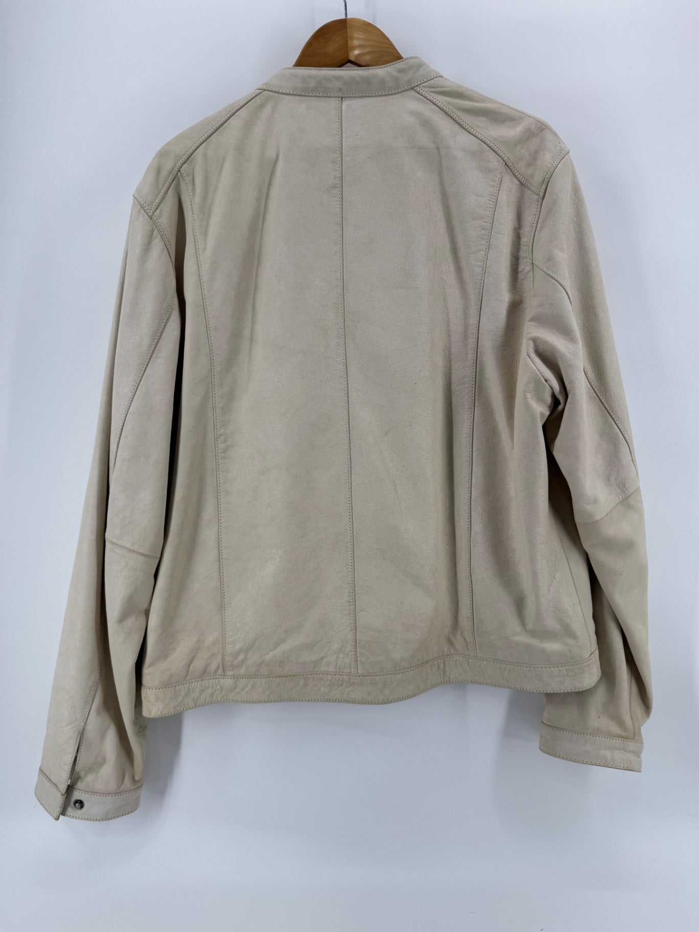 Wilsons Leather Motorcycle Jacket Cream Size Large