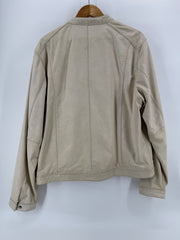 Wilsons Leather Motorcycle Jacket Cream Size Large