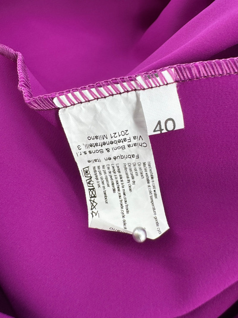 Chiara Boni Purple Side Ruffle Sleeveless Dress Size 40