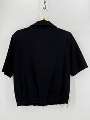 Joeffer Caoc Black Calfskin Pullover Top Size Medium