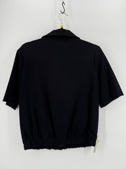 Joeffer Caoc Black Calfskin Pullover Top Size Medium
