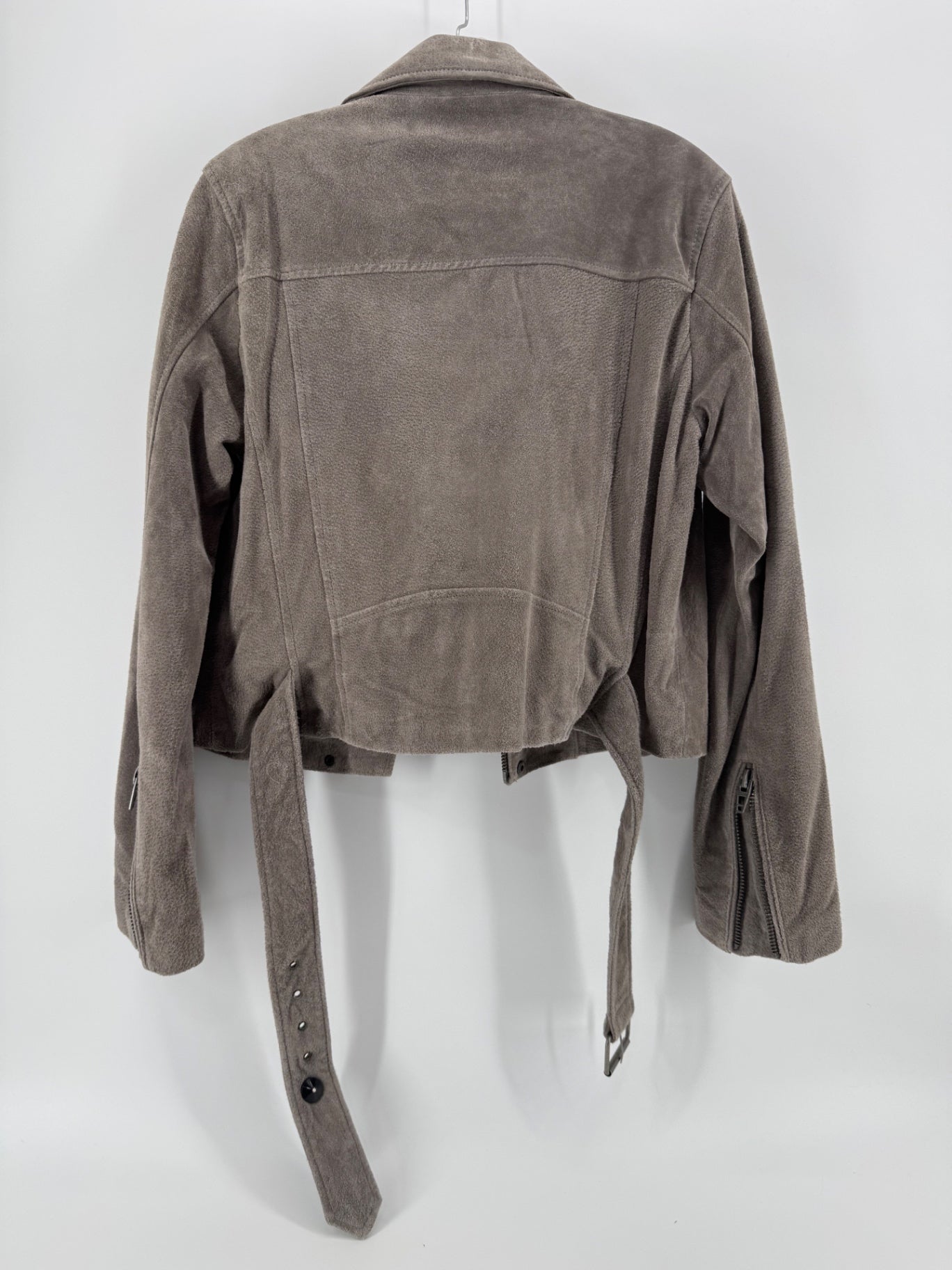 BLANKNYC Gray Suede Leather Moto Jacket Size Large