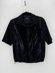 Joeffer Caoc Black Calfskin Pullover Top Size Medium