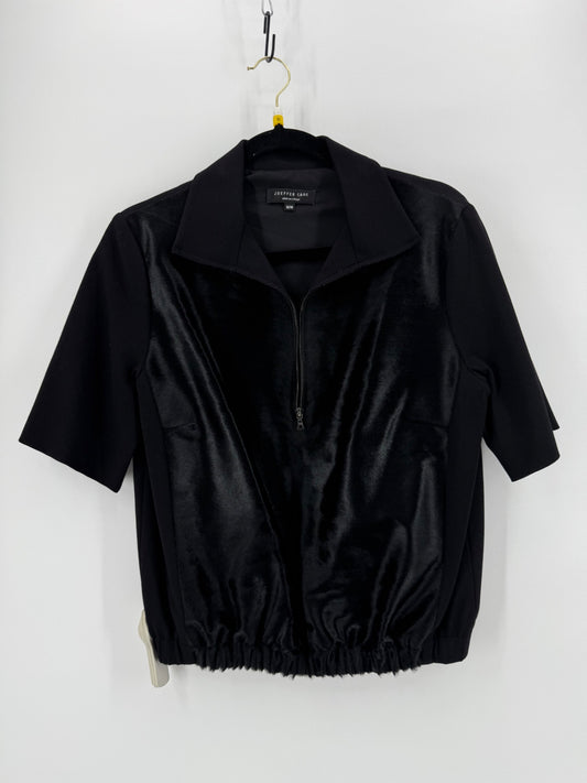 Joeffer Caoc Black Calfskin Pullover Top Size Medium