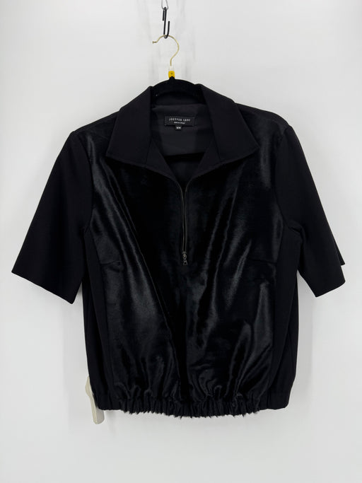 Joeffer Caoc Black Calfskin Pullover Top Size Medium