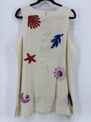 Johnny Was Linen Cassady Tank Top Size Large