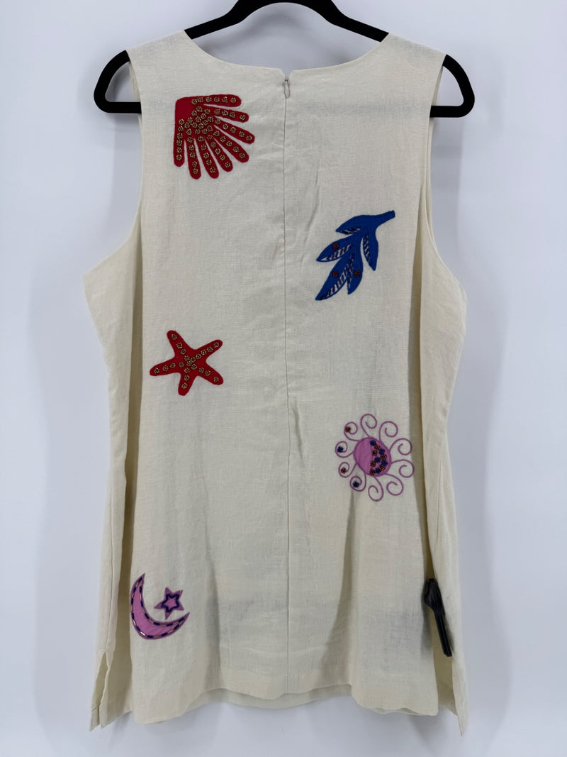 Johnny Was Linen Cassady Tank Top Size Large