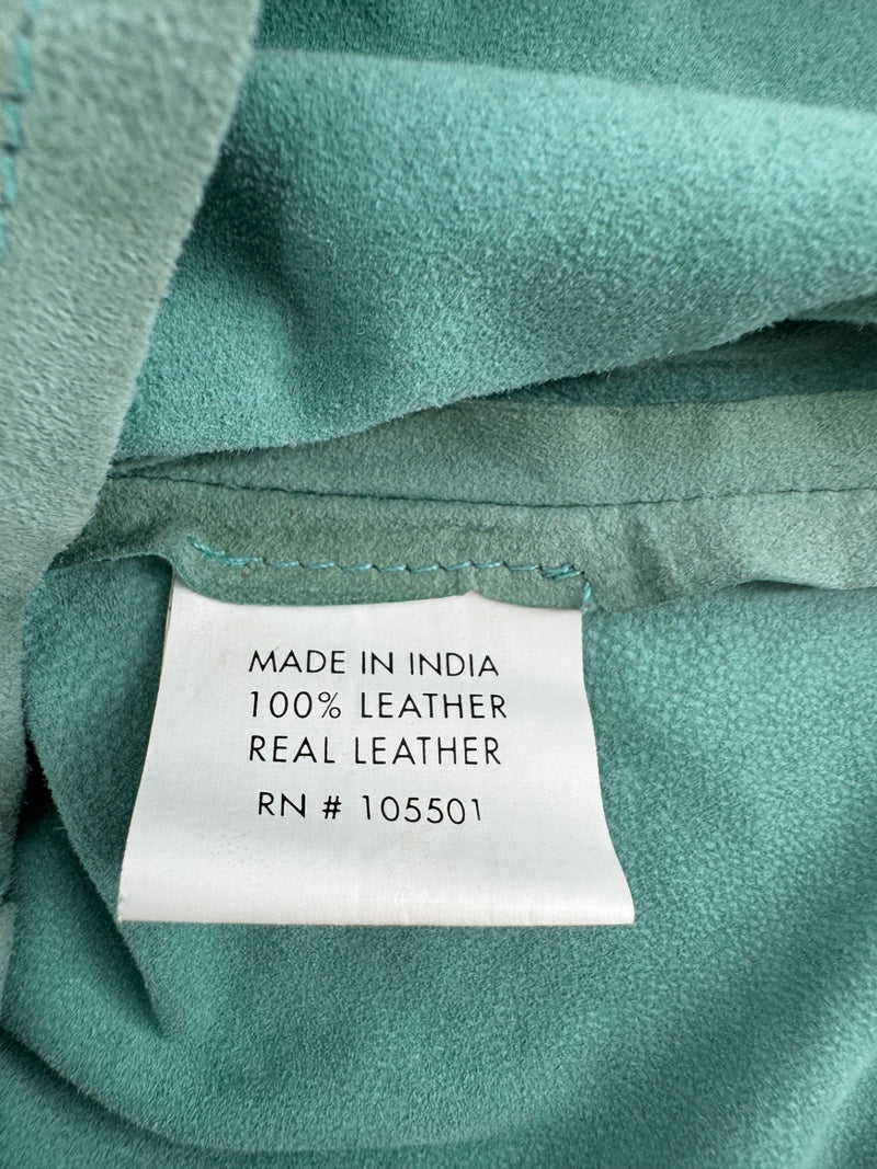 Double D Ranch Teal Rhinestone Button Up Size Medium