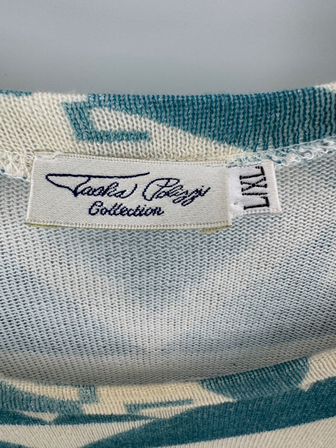 Tasha Polizzi Turquoise/Cream Fringe Shawl Size L/XL
