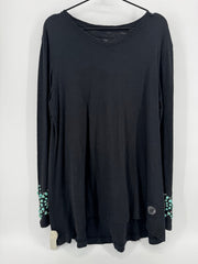 Double D Ranch Black Turquoise Studded Tunic Size Large
