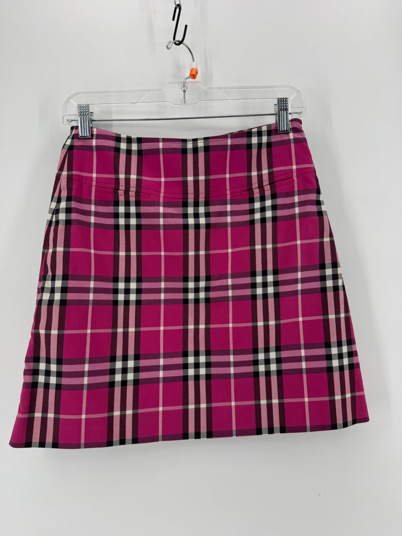 Burberry Pink Plaid Mini Skirt Size 4