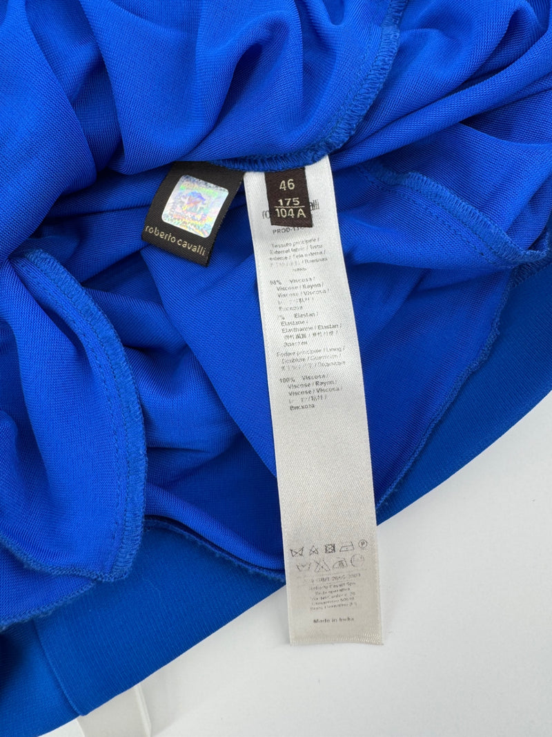 Roberto Cavalli Blue Beaded Midi Dress Size 46