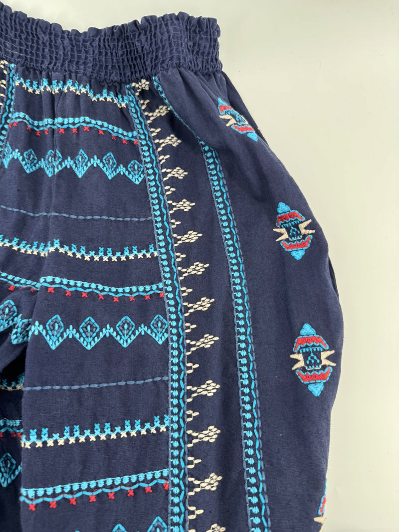 Johnny Was Linen Embroidered Pants