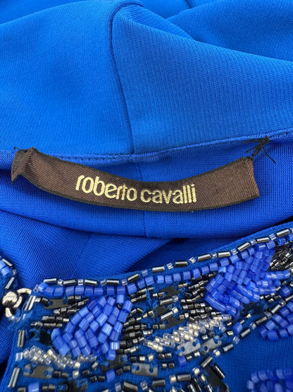 Roberto Cavalli Blue Beaded Midi Dress Size 46