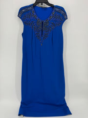 Roberto Cavalli Blue Beaded Midi Dress Size 46