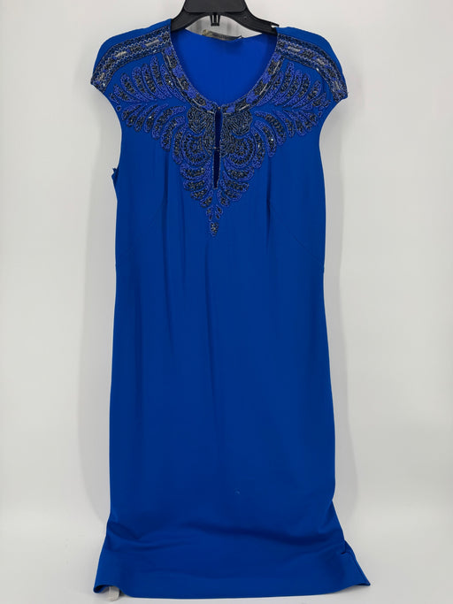 Roberto Cavalli Blue Beaded Midi Dress Size 46