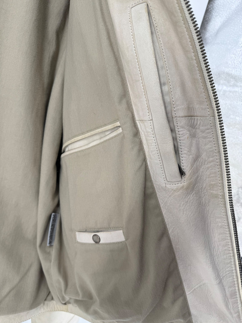 Wilsons Leather Motorcycle Jacket Cream Size Large