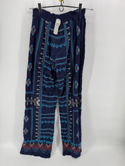 Johnny Was Linen Embroidered Pants