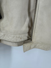 Wilsons Leather Motorcycle Jacket Cream Size Large