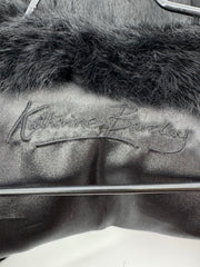 Katharine Barclay Black Rabbit Fur Crop Jacket Size LG