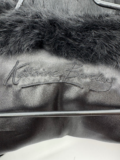 Katharine Barclay Black Rabbit Fur Crop Jacket Size Large