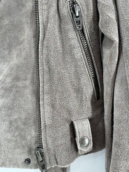 BLANKNYC Gray Suede Leather Moto Jacket Size Large