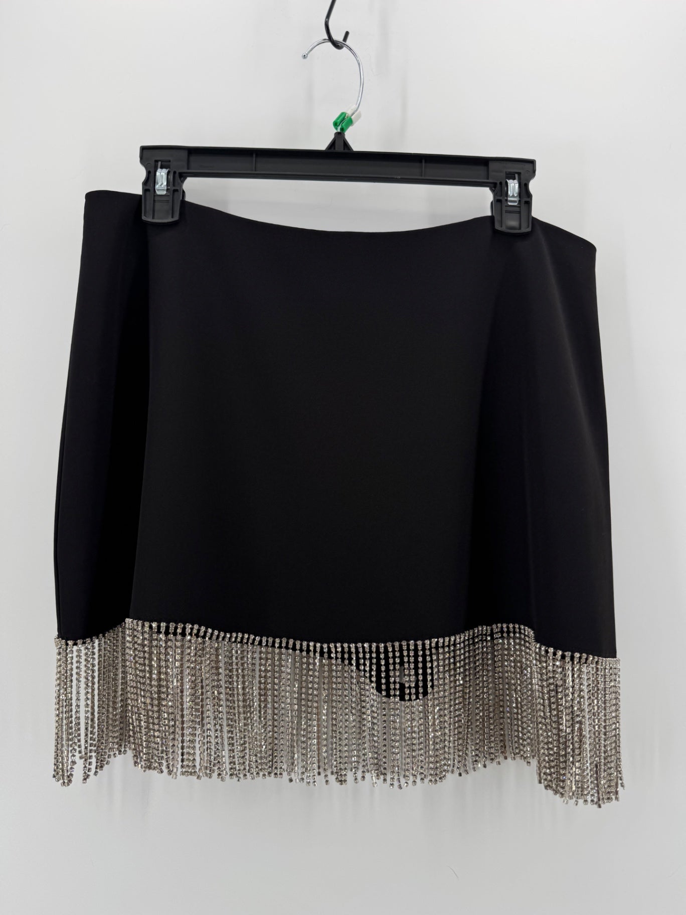 Gianni Bini Rhinestone Fringe Black Skirt Size 12