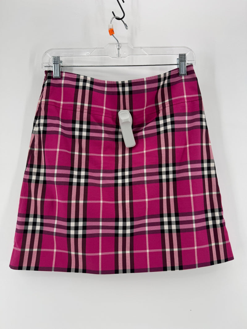Burberry Pink Plaid Mini Skirt Size 4