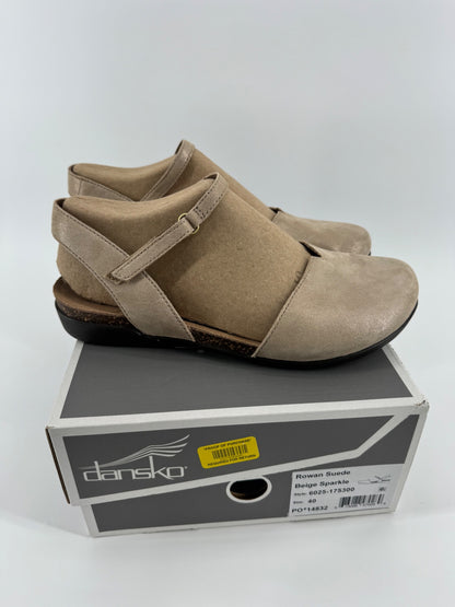 Dansko Rowan Suede Beige Sparkle Sandals