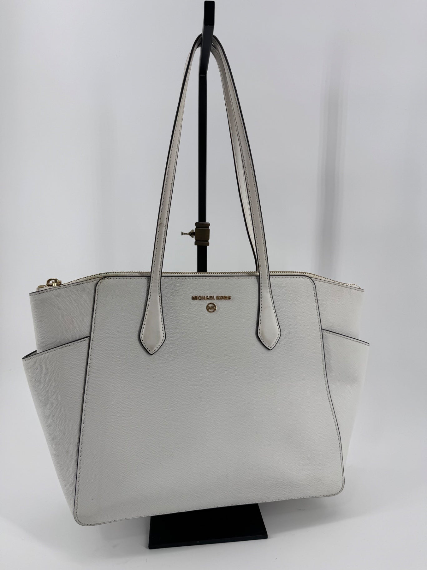 Michael Kors White Leather Tote Purse