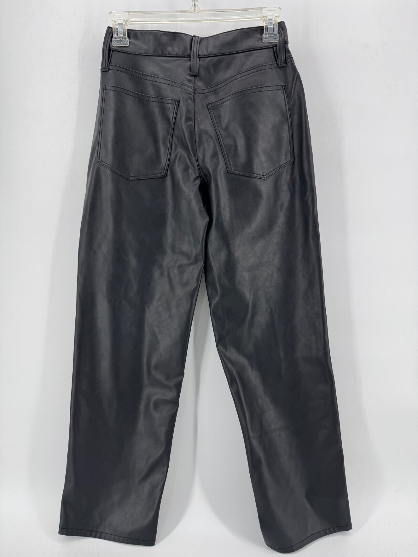 Madewell Black Faux Leather Straight Leg Pants