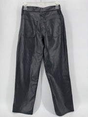 Madewell Black Faux Leather Straight Leg Pants