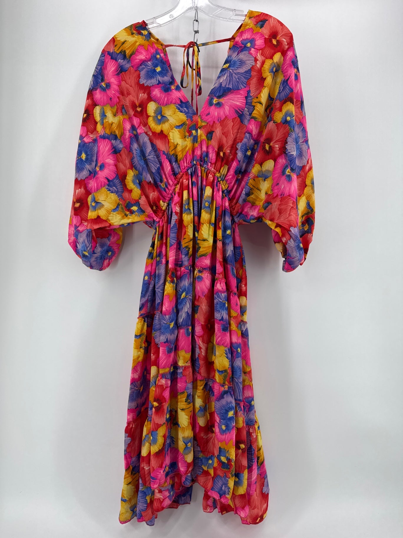 Flex Moda Mulitcolor Floral Deep V Dress